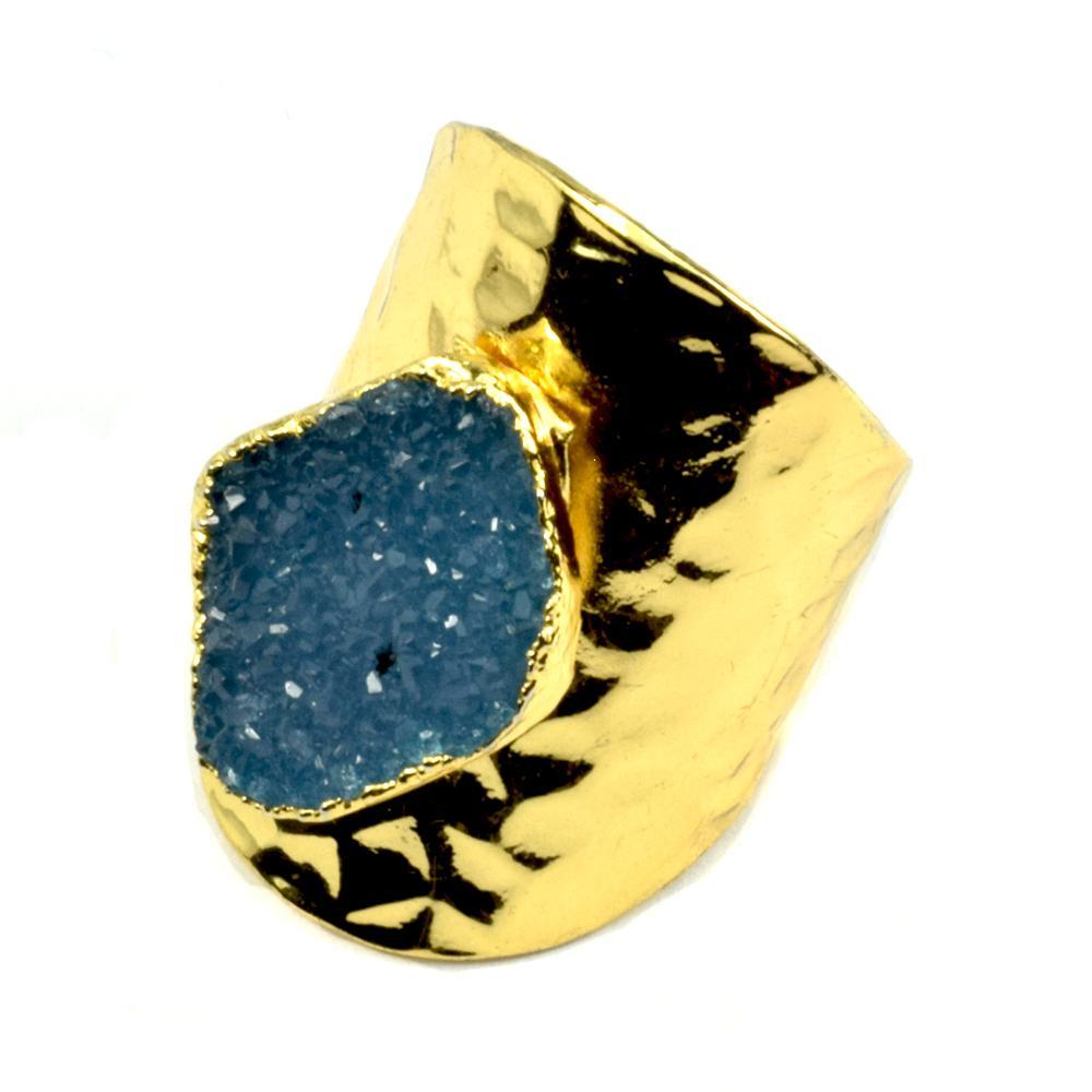 Amy Druzy Statement Ring in Gold - YuppyCollections