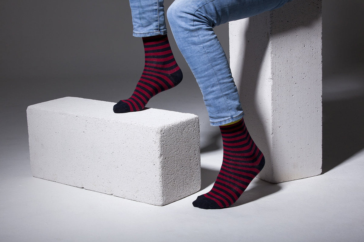 Men's 5-Pair Cool Striped Socks-3058 - YuppyCollections