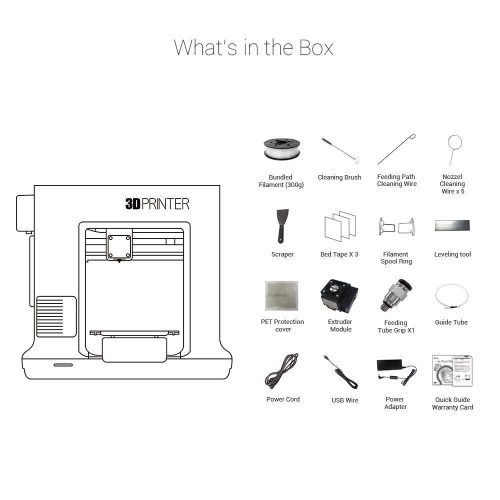 XYZprinting da Vinci Mini Wireless 3D Printer-6"x6"x6" Volume (Includes: 300g Filament, PLA/Tough PLA/PETG/Antibacterial PLA) Upgradable to print Metallic/Carbon PLA - YuppyCollections