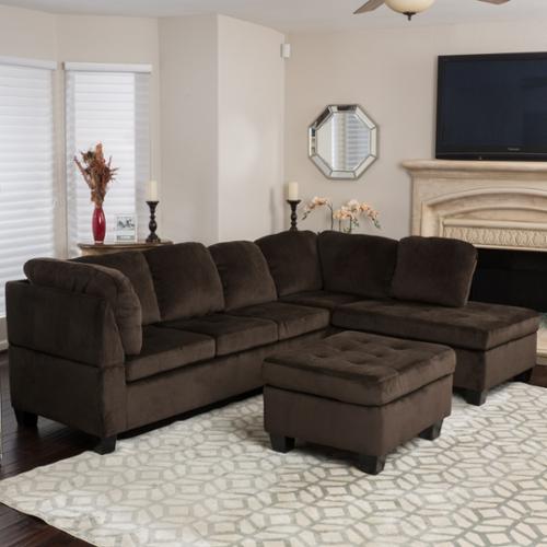 Gable Chocolate Fabric Sectional SetGable Chocolate Fabric Sectional Set - YuppyCollections