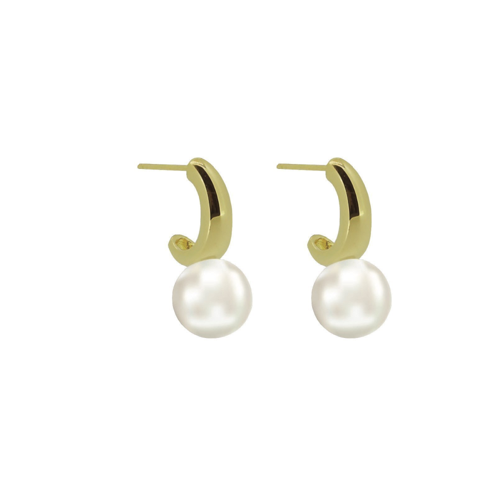 Noveau Half Huggie Golden Pearls - YuppyCollections