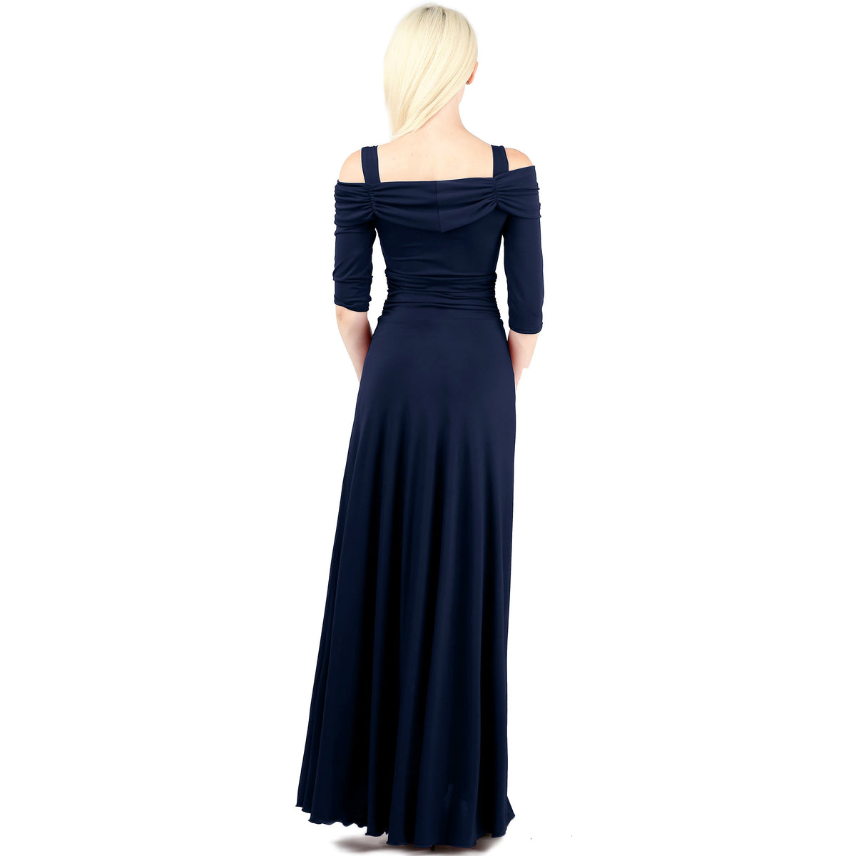 Evanese Women's Slip on Formal Long Eveing Party Dress Gown with 3/4 Sleeves - YuppyCollections