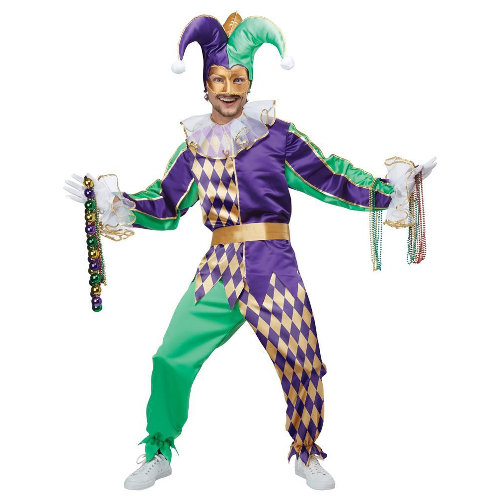 Mardi Gras Jester Adult Costume Large - YuppyCollections