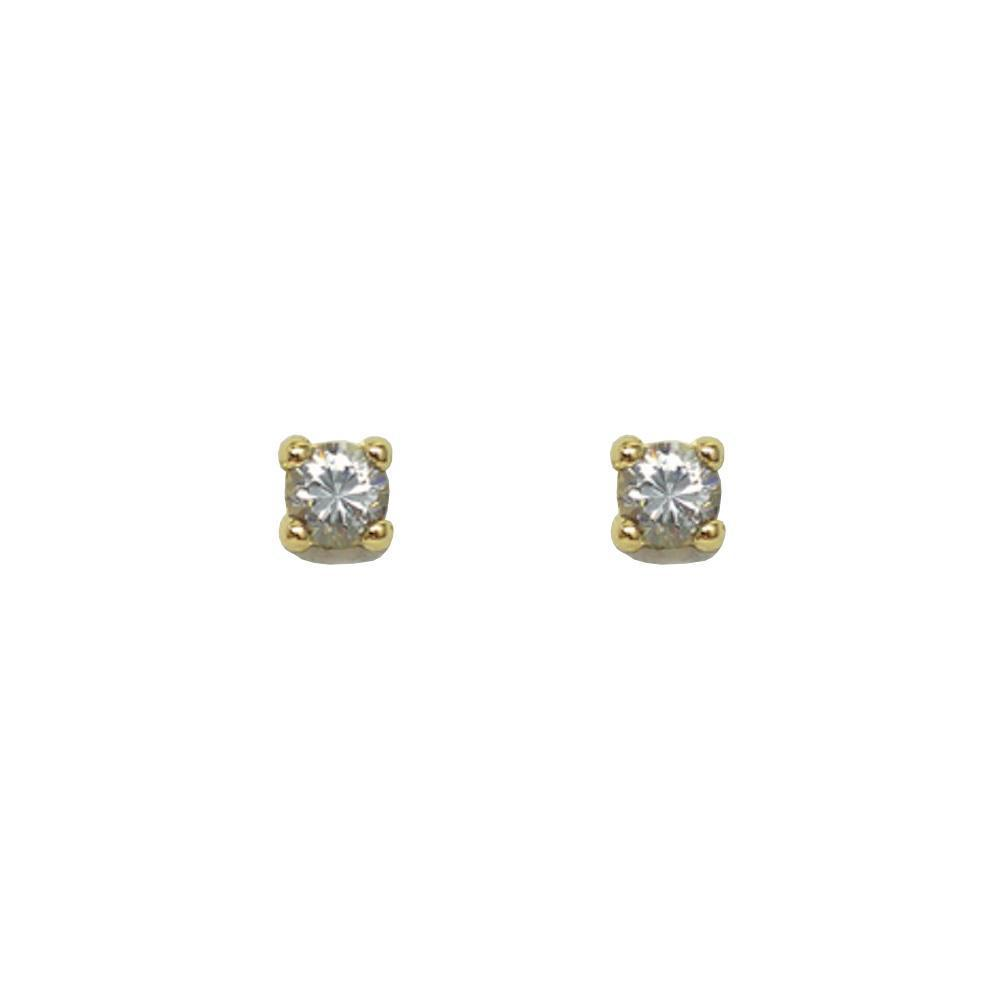 BecKids 14k Yellow Gold Mini Diamond Stud Earrings (.14TWT) - YuppyCollections