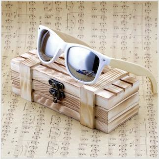 Rectangular Genuine Real Bamboo Wood Polarized Sunglasses - YuppyCollections