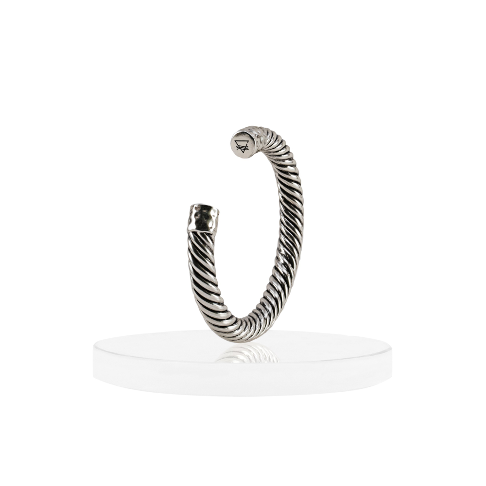 Atlantic Cable Cuff Bracelet - Silver - YuppyCollections