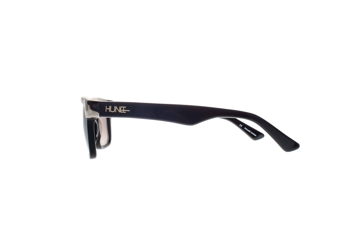 Shiny Black with Gold Tone Metal Wayfarers - YuppyCollections