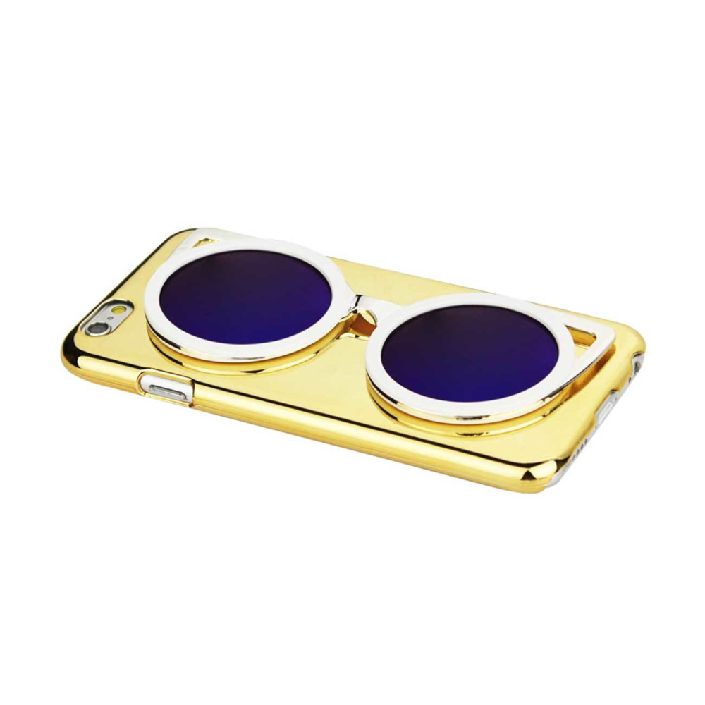 JEWELRY PLATED 3D SUNGLASSES IPHONE 6 CASE IN GOLD WHITE - YuppyCollections