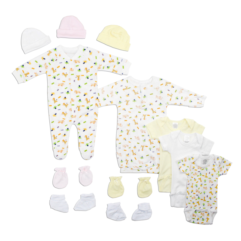 Bambini Newborn Baby Girls 12 Pc Layette Baby Shower Gift Set  - Made in USA - YuppyCollections