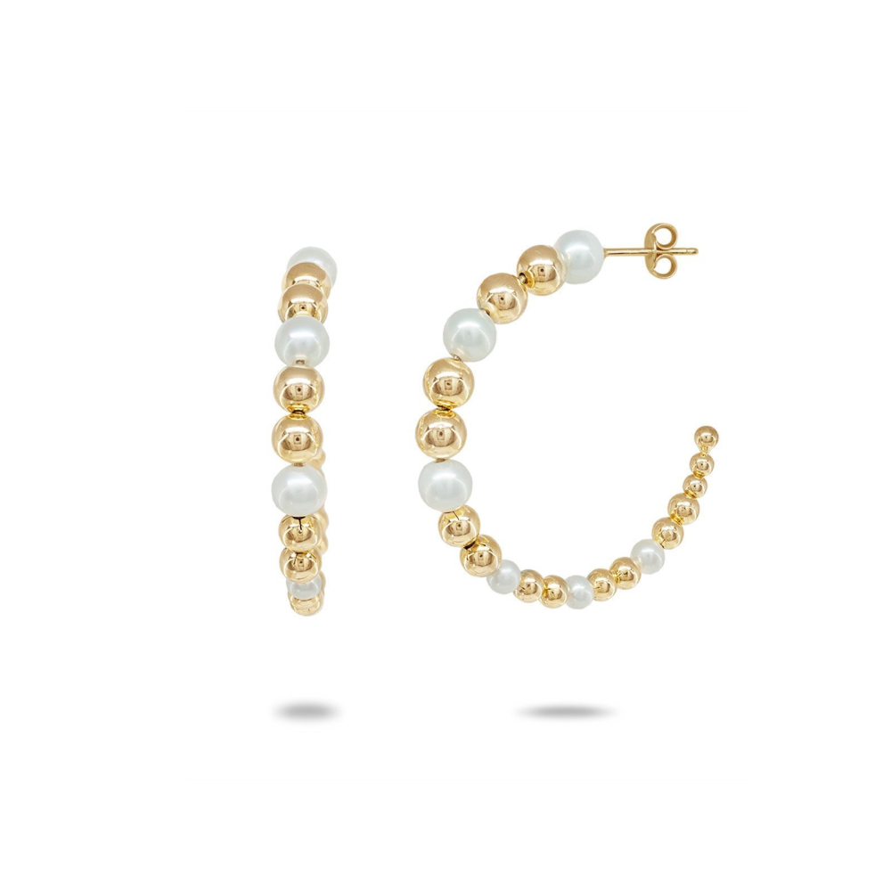 Degrade' Bubble Pearl Hoops - YuppyCollections