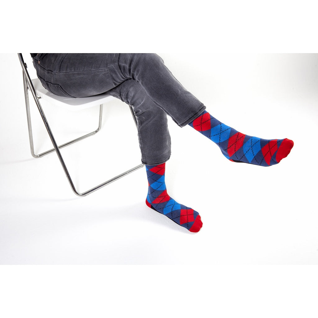 Men's 5-Pair Funky Argyle Socks-3005 - YuppyCollections