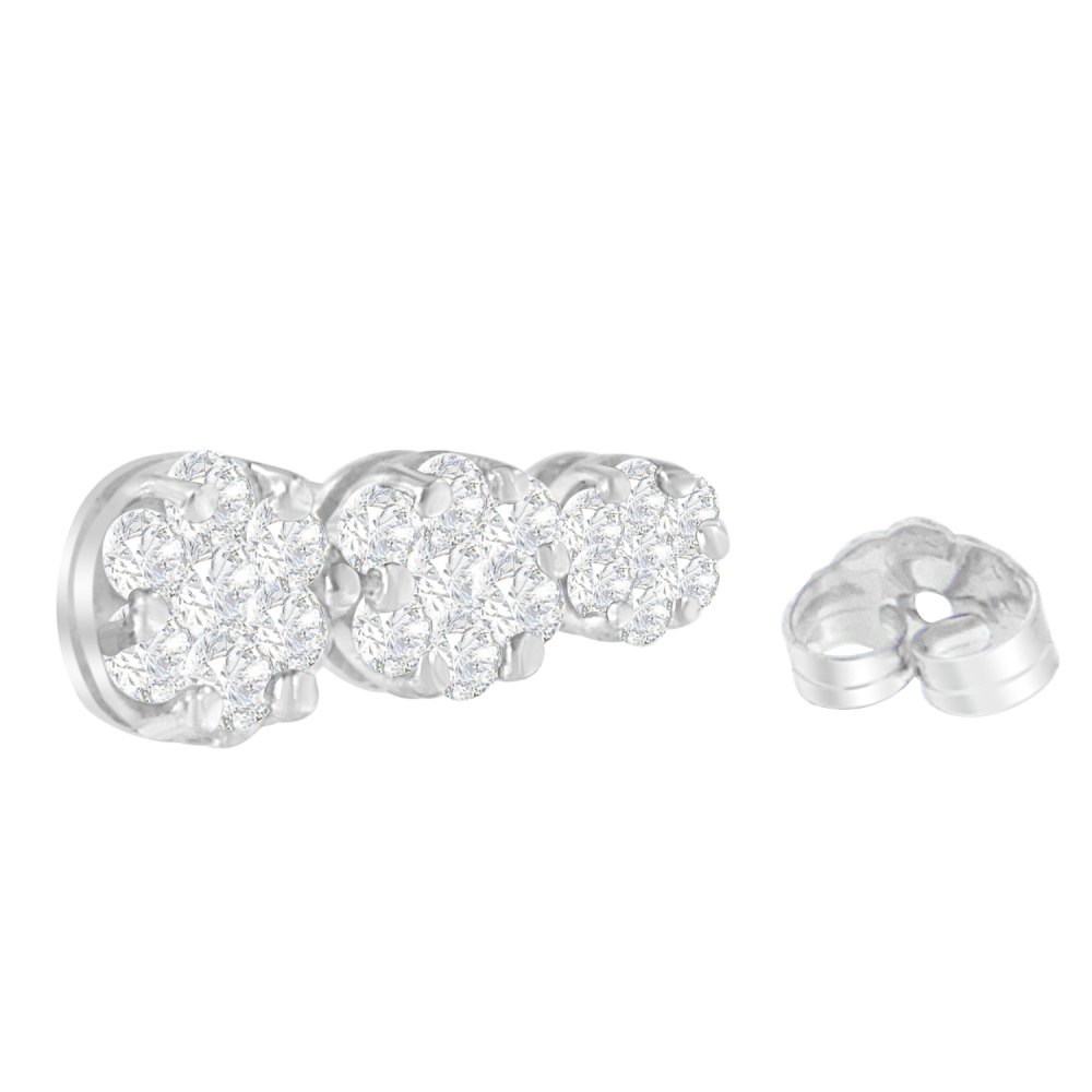 14K White Gold 2ct. TDW Round-cut Diamond Earrings (H-I,I1-I2) - YuppyCollections