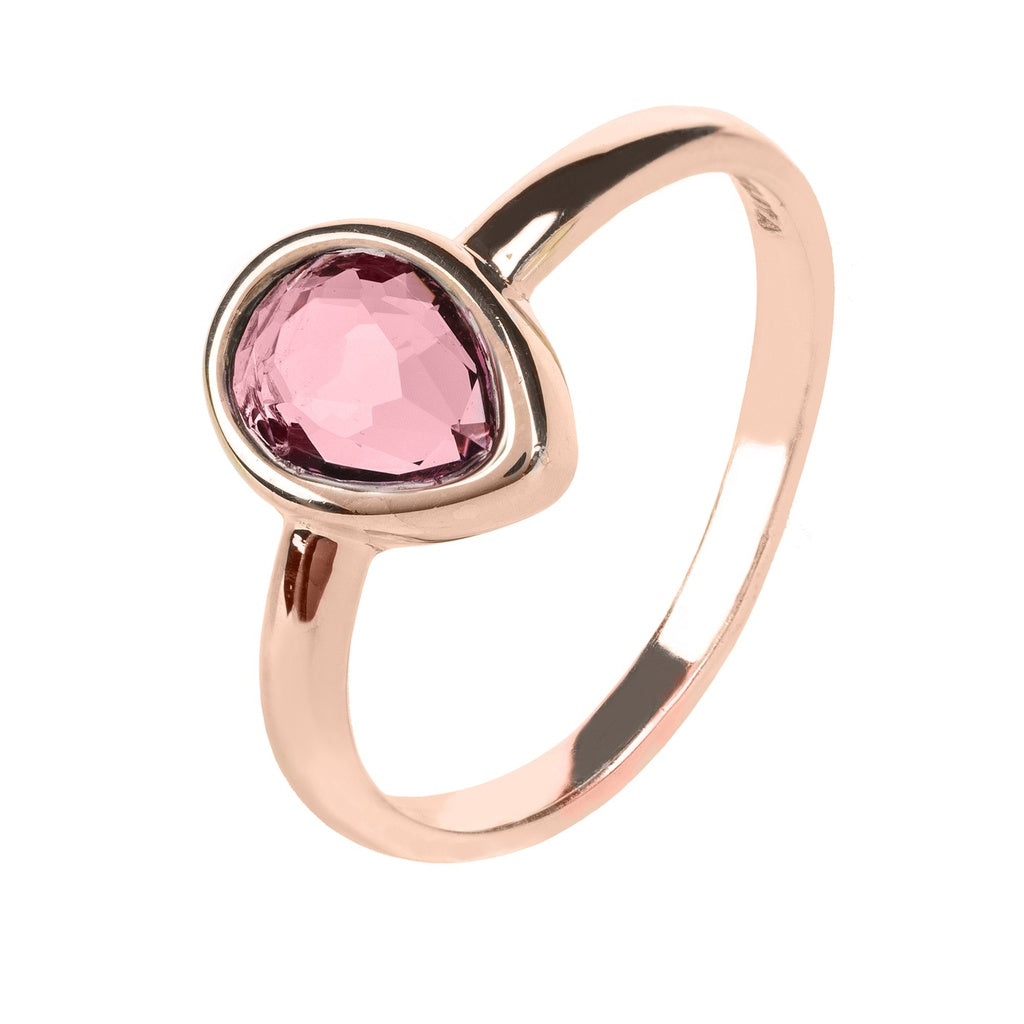 Pisa Mini Teardrop Ring Rosegold Pink Tourmaline Hydro - YuppyCollections