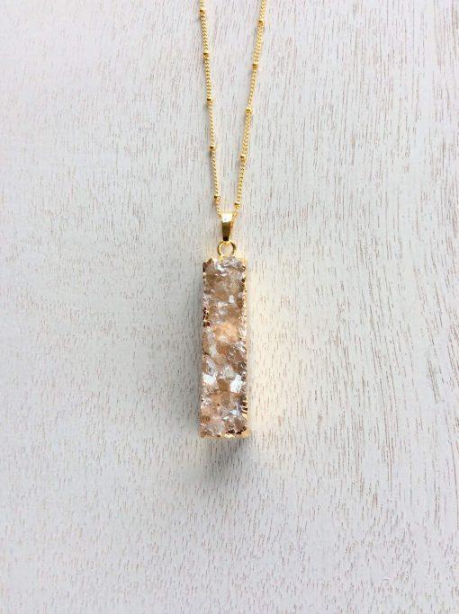 Abby Druzy Bar Pendant - YuppyCollections