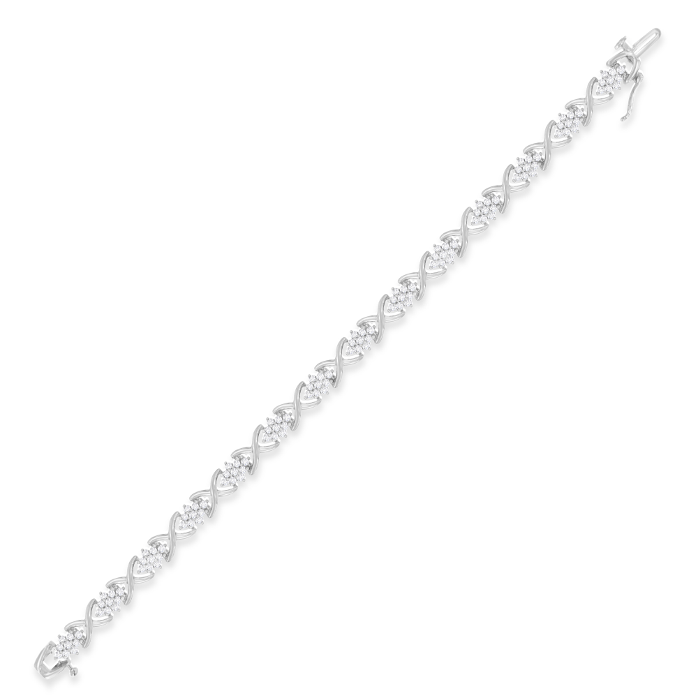 Sterling Silver 2.25ct TDW Rose-Cut Diamond Link Bracelet (I-J,I3) - YuppyCollections