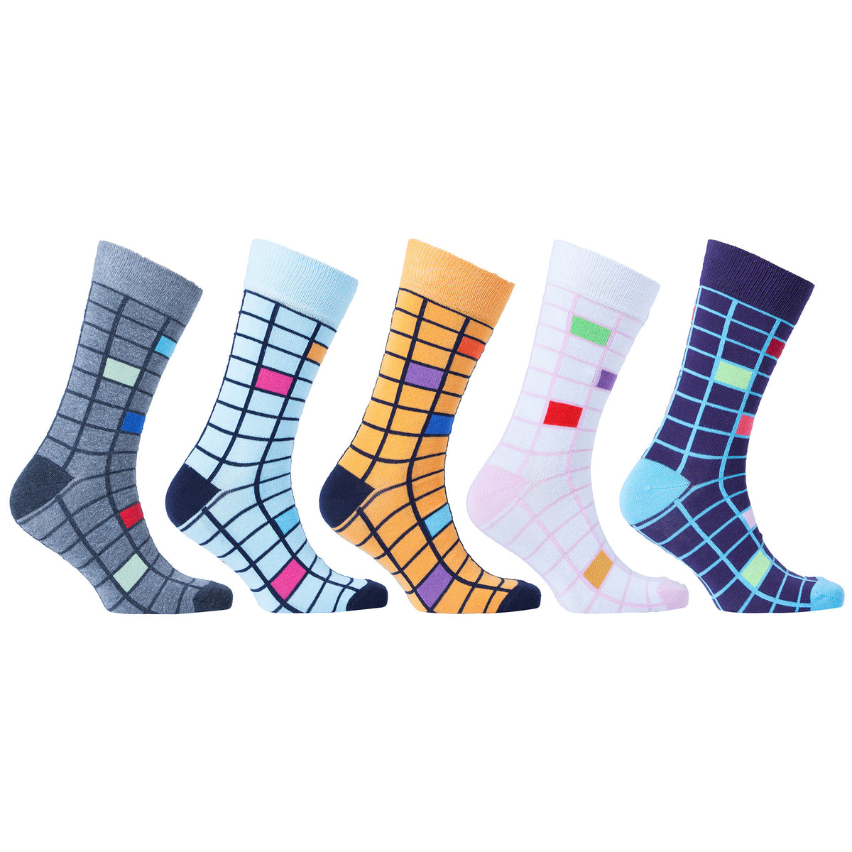 Men's 5-Pair Fun Patterned Socks-3056 - YuppyCollections