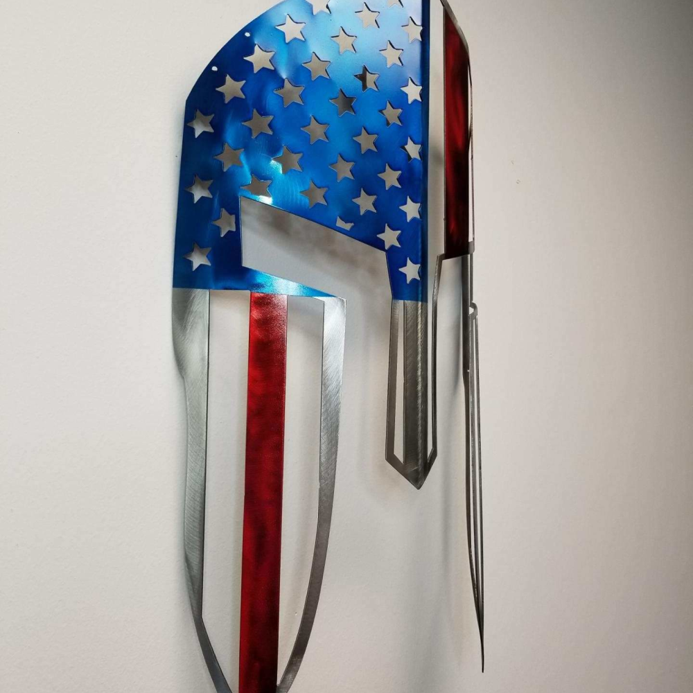 #merica Painted Spartan Helmet / Wall Mounted - YuppyCollections