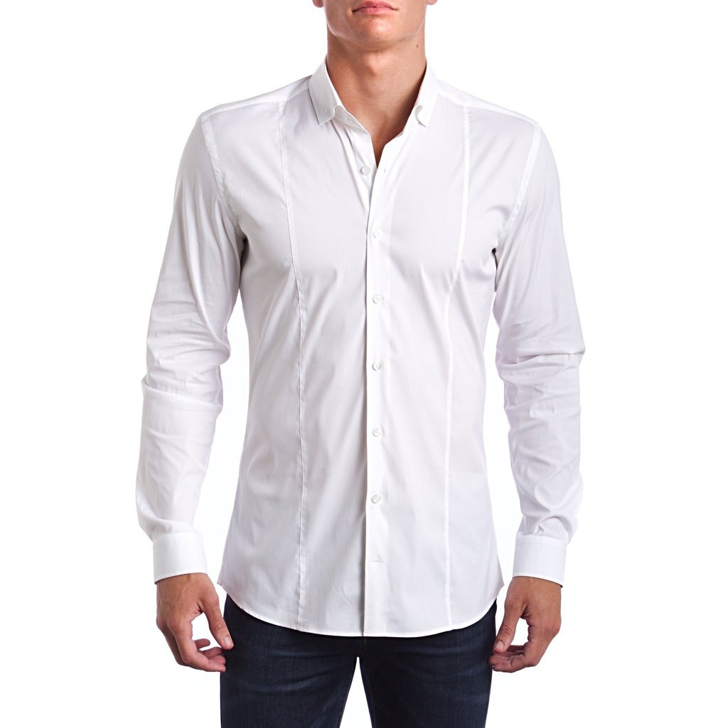 Miami White Super Slim Fit Dress Shirt - YuppyCollections