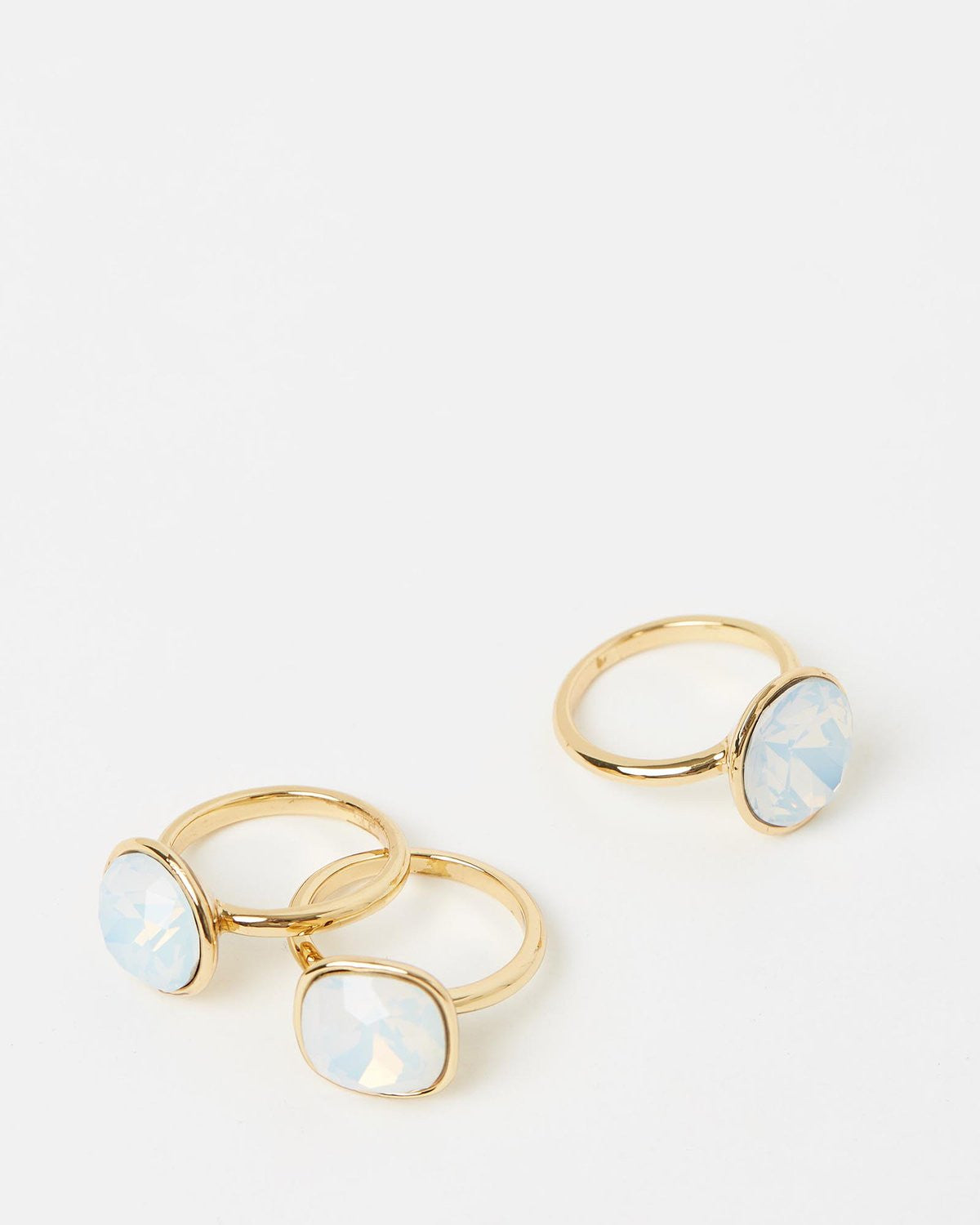 Izoa Triple Trouble Set of Three Ring Gold Opal - YuppyCollections