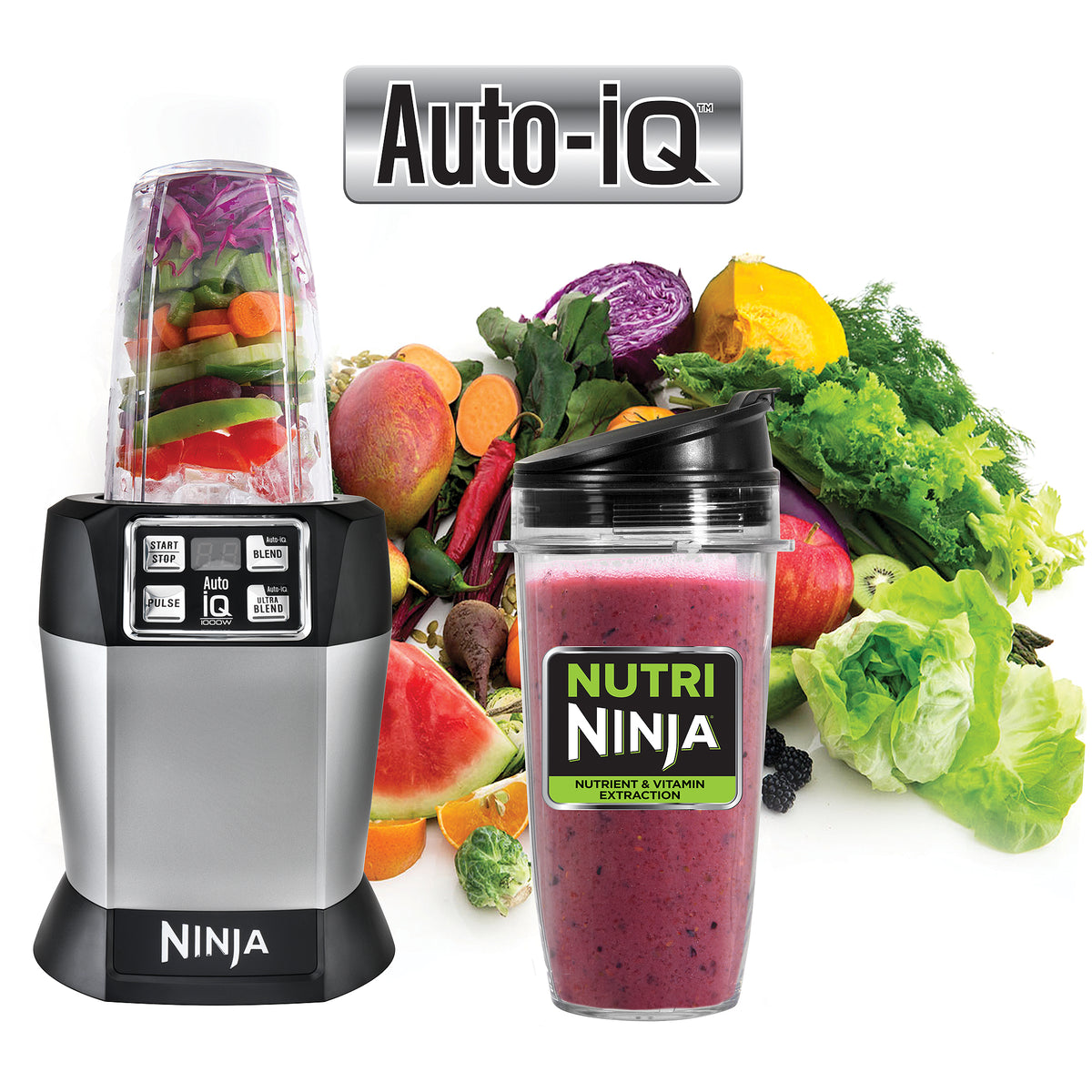 Nutri Ninja Nutrient Extraction Single Serve Blender with Auto IQ (BL480)Nutri Ninja Nutrient Extraction Single Serve Blender with Auto IQ (BL480) - YuppyCollections