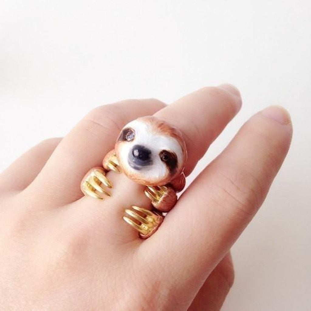 Mary Lou Orange Sloth Ring - YuppyCollections