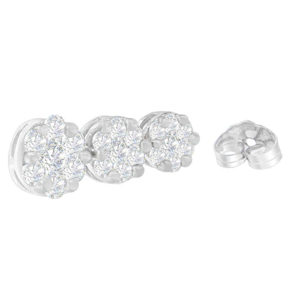 14K White Gold 2ct. TDW Round-cut Diamond Earrings (H-I,I1-I2) - YuppyCollections