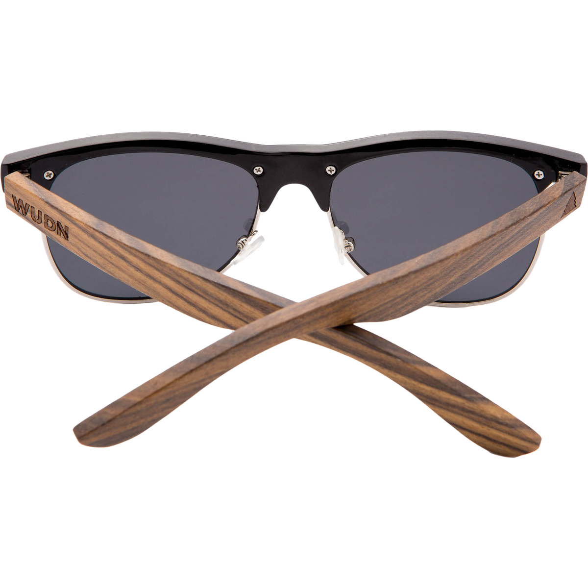 Mens & Women's Hybrid Zebrawood Clubmaster Sunglasses - Black Polarized Lenses - YuppyCollections