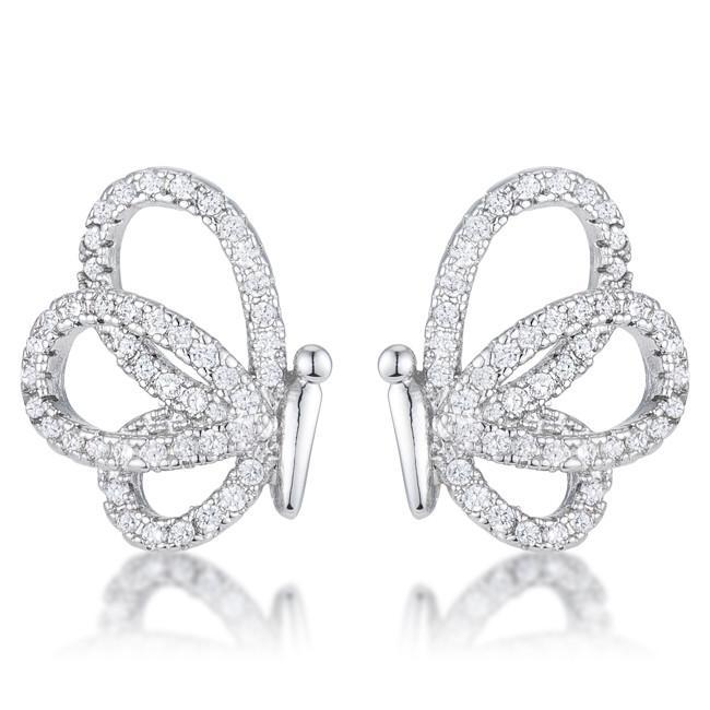 .45 Ct Cubic Zirconia Butterfly Stud Earrings - YuppyCollections