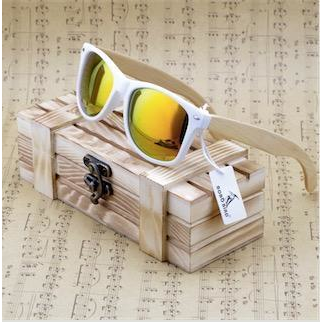 Rectangular Genuine Real Bamboo Wood Polarized Sunglasses - YuppyCollections