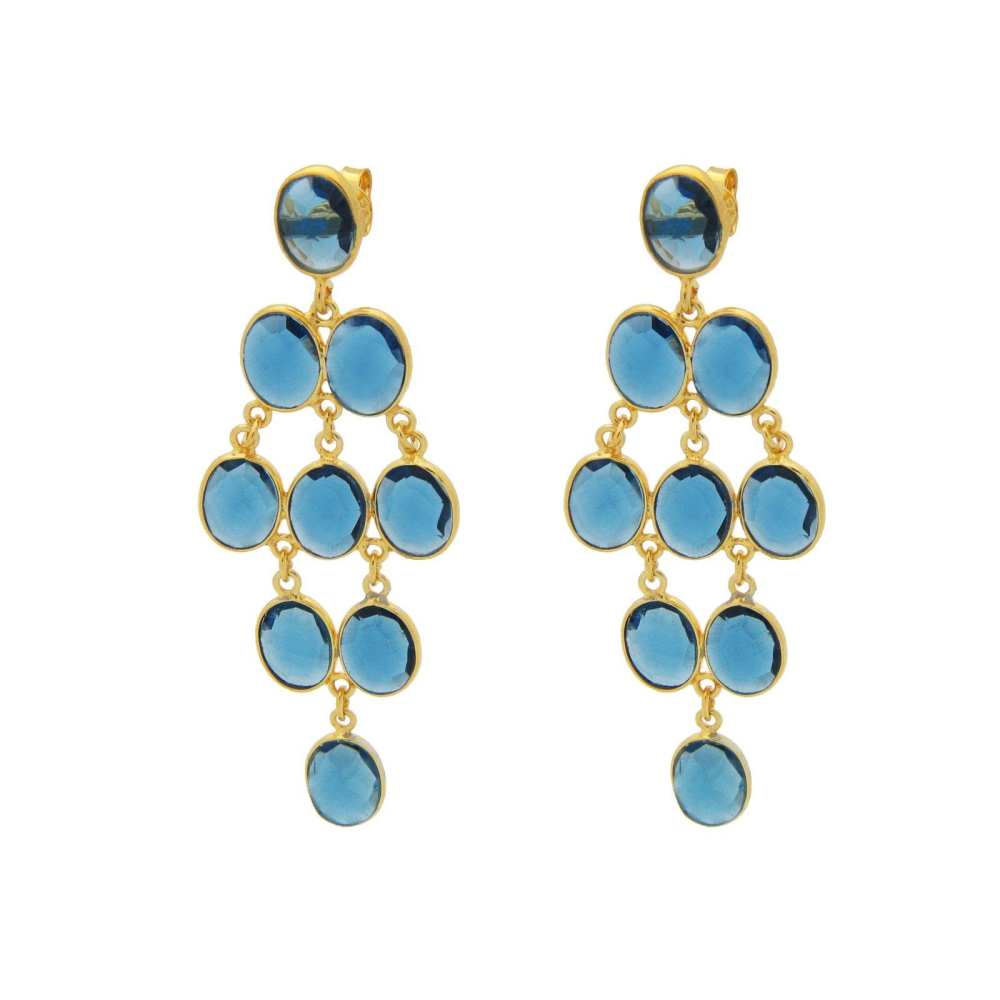 Blue Chalcedony Chandelier Earrings - YuppyCollections