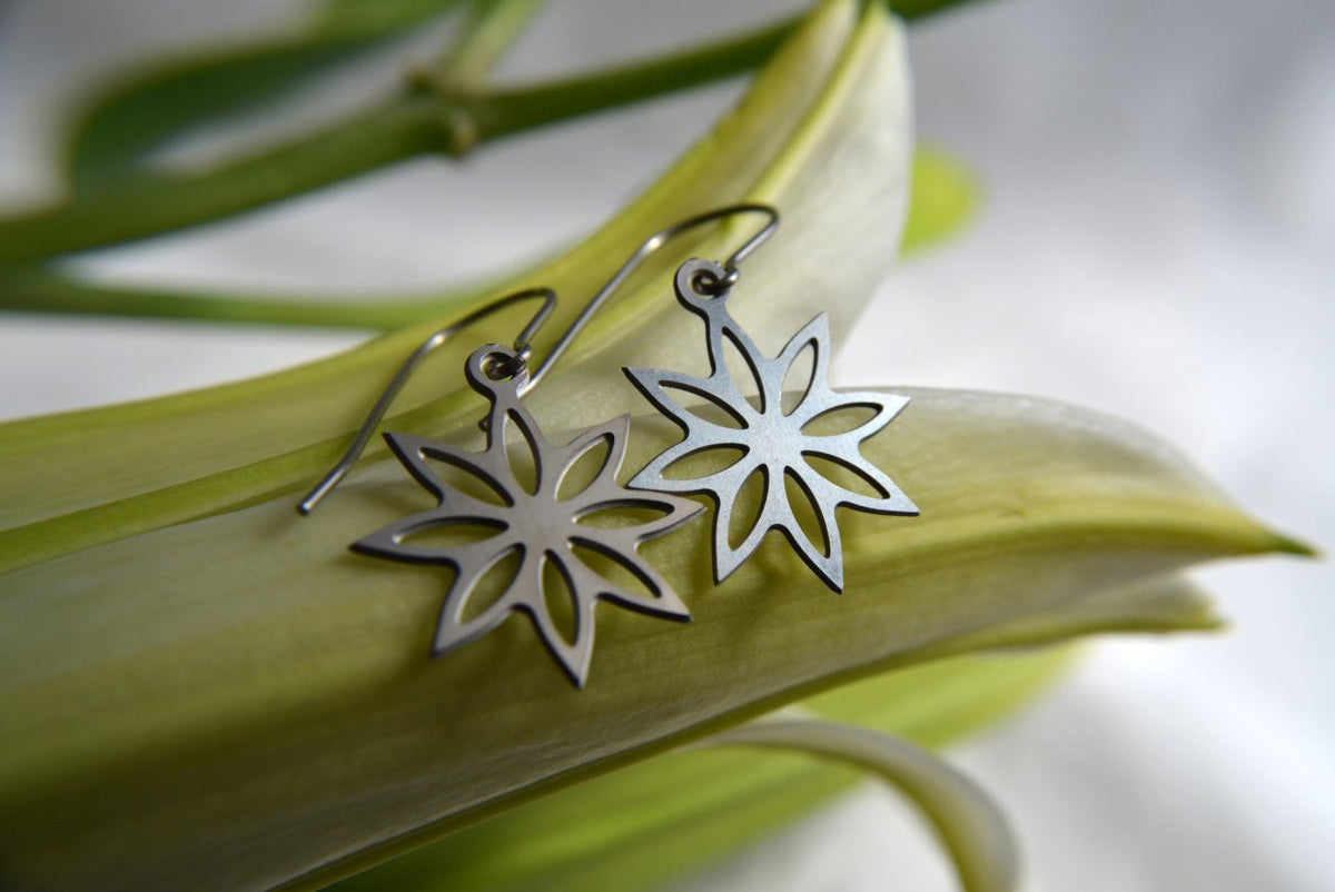 Lotus Blossom Earrings in stainless steel - YuppyCollections