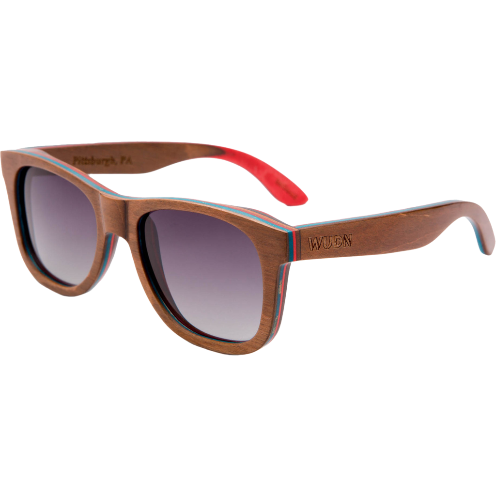 Mens & Women's Board Slide Brown Skateboard Wood Sunglasses - Polarized Lenses: - YuppyCollections