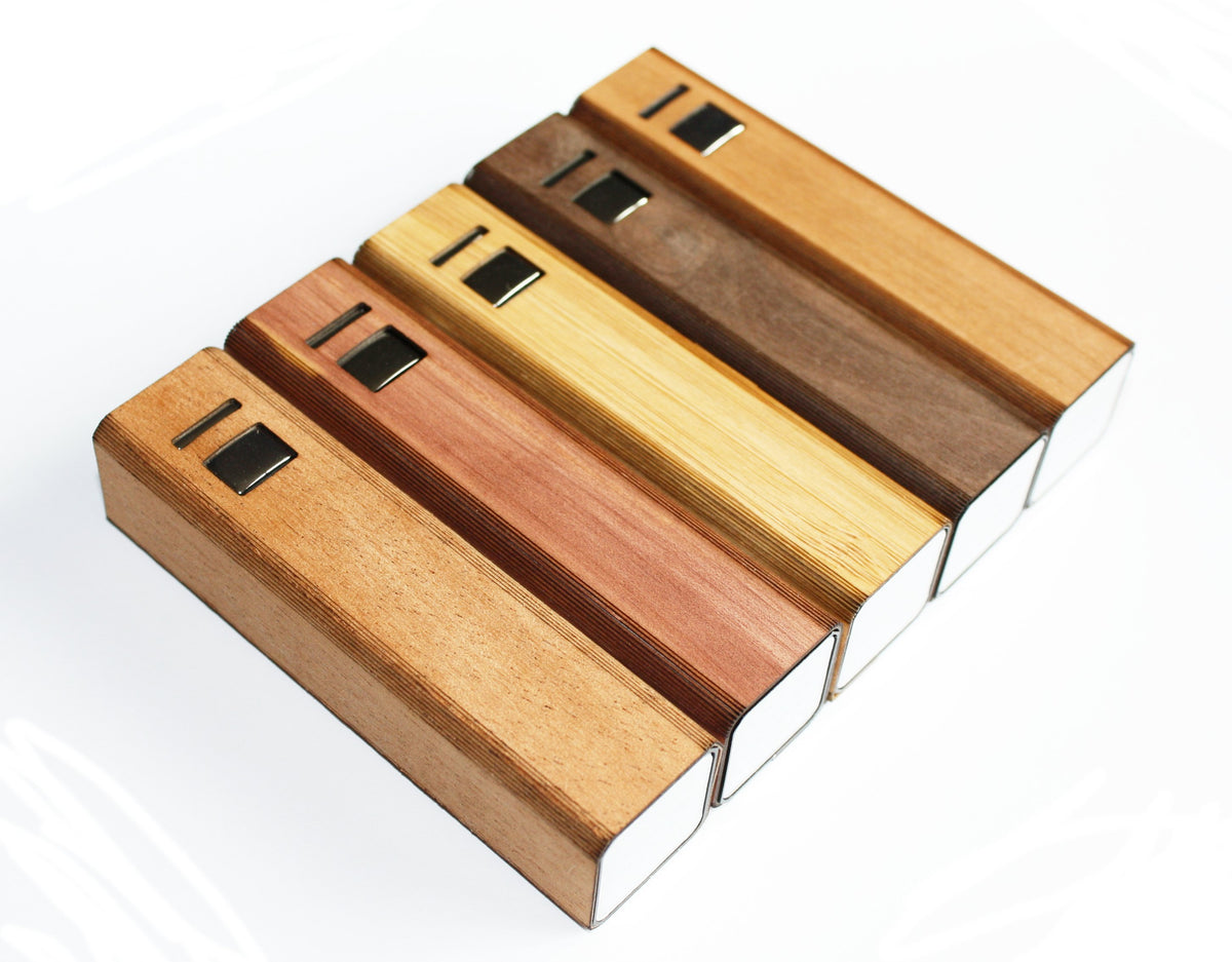 Wooden Ultra-Slim Portable Lipstick Power Bank - YuppyCollections