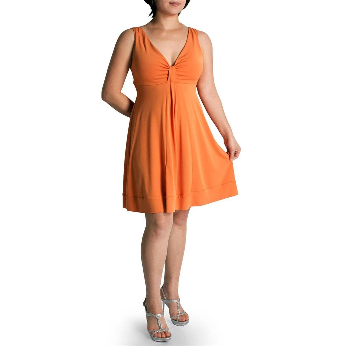 Evanese Women's Plus Size Short Deep V Neck Casual Day Cocktail Mini Dress - YuppyCollections