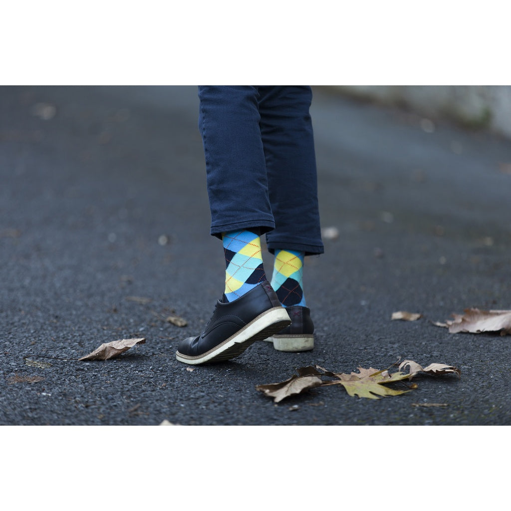 Men's 5-Pair Funky Argyle Socks-3003 - YuppyCollections