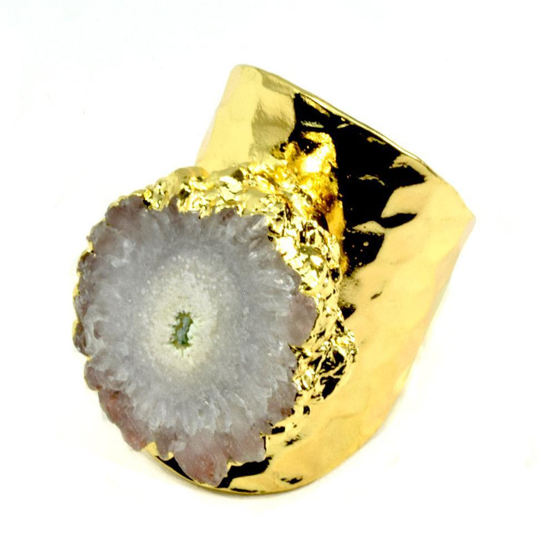 Baily Geode Statement Ring in Gold - YuppyCollections