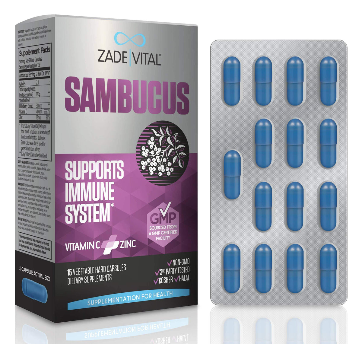 Sambucus (Elderberry Extract) (Enriched), 15 Caps - YuppyCollections