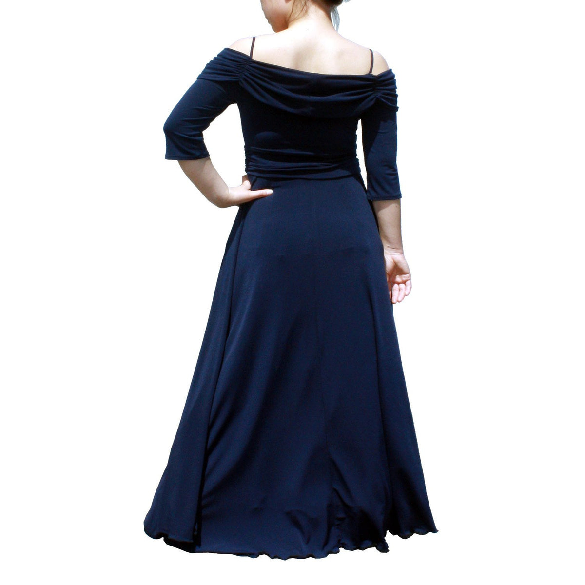 Evanese Women's Plus Size Formal Long Evening Dress 3/4 Sleeves and Side Flare - YuppyCollections