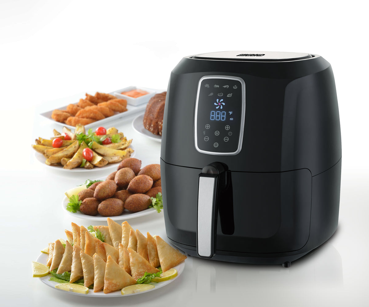 Emerald Air Fryer 1800 Watts w/ Digital LED Touch Display & Slide out Pan/Detachable Basket 5.2L Capacity (1804)Emerald Air Fryer 1800 Watts w/ Digital LED Touch Display & Slide out Pan/Detac