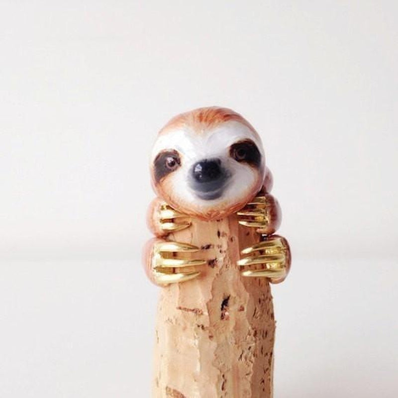 Mary Lou Orange Sloth Ring - YuppyCollections