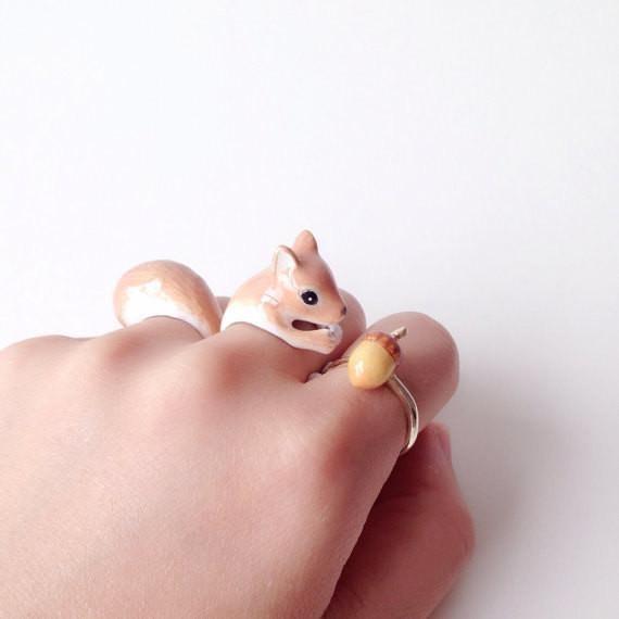 Mary Lou Orange Squirrel Ring - YuppyCollections