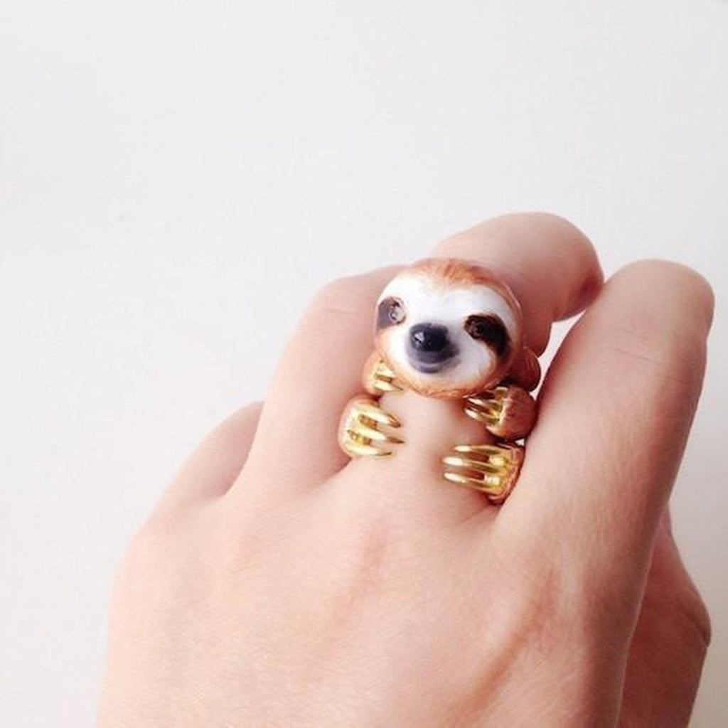 Mary Lou Orange Sloth Ring - YuppyCollections