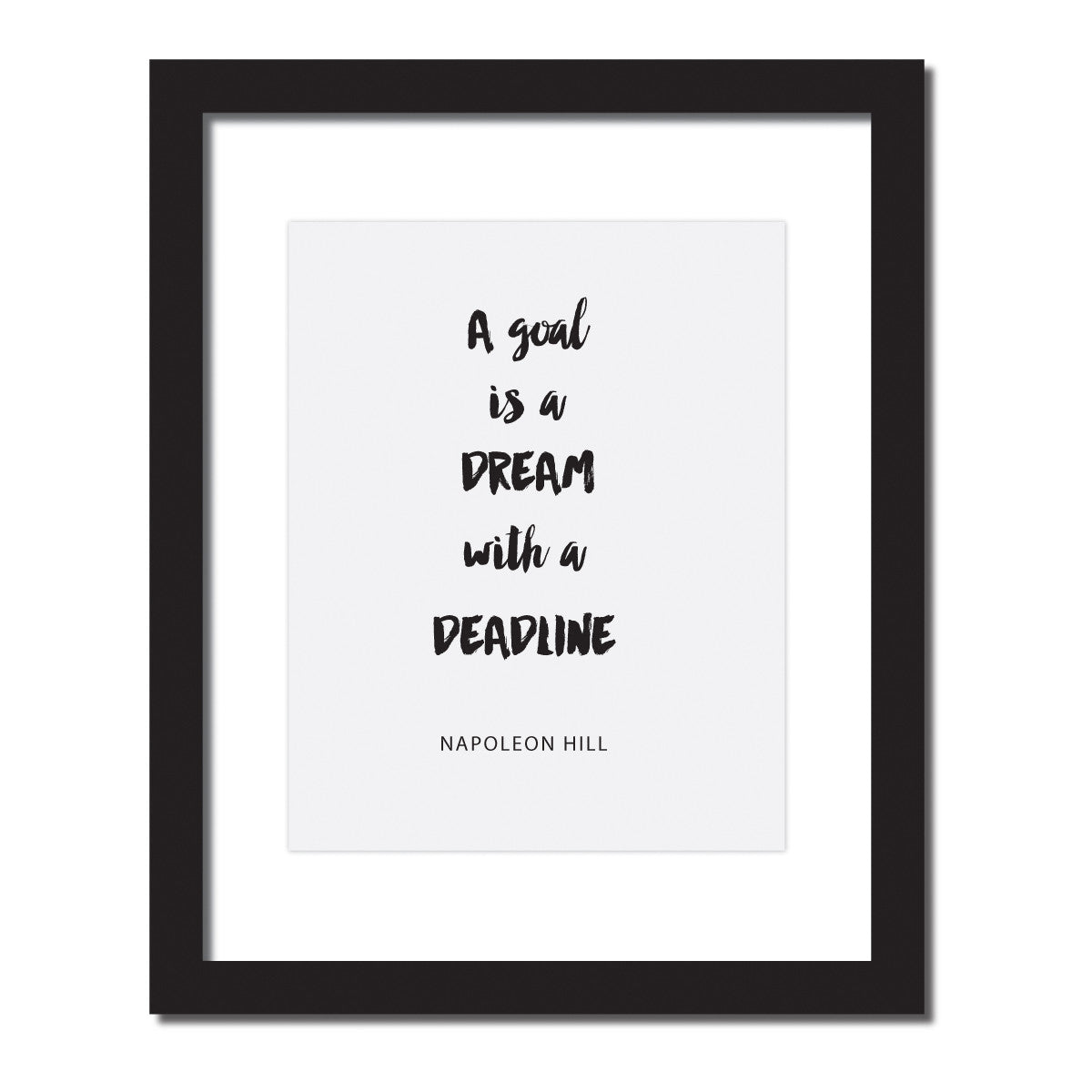 Inspirational quote print 'A goal is a dream with a deadline.' - YuppyCollections