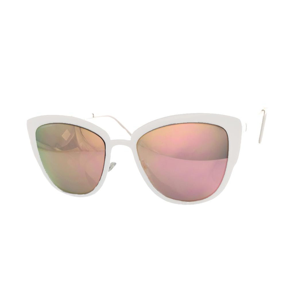 White Metal Mirror Sunglasses - YuppyCollections