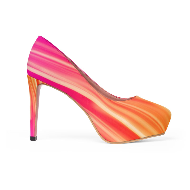 YE MIXED Tones Orange Berry Women's Platform Heels - YuppyCollections