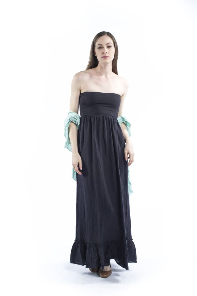 Christine Ruffle Hem Maxi Dress - YuppyCollections