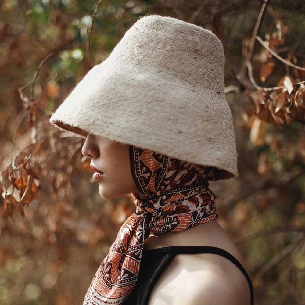 Naomi Jute Bucket Hat, in Nude Beige - YuppyCollections