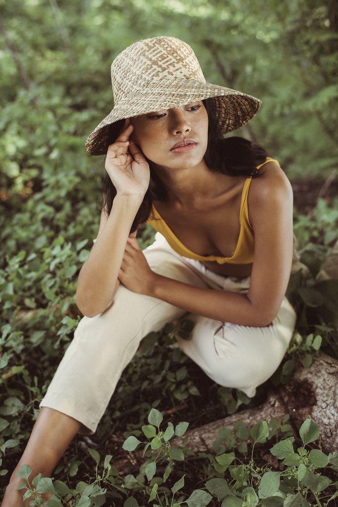 Borneo Fisherman Bucket Straw Hat, in Beige - YuppyCollections