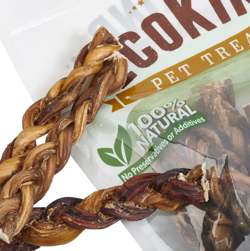 EcoKind Pet Treats - Braided Bully Sticks For Dogs - All Natural Dog Chew Stick - YuppyCollections