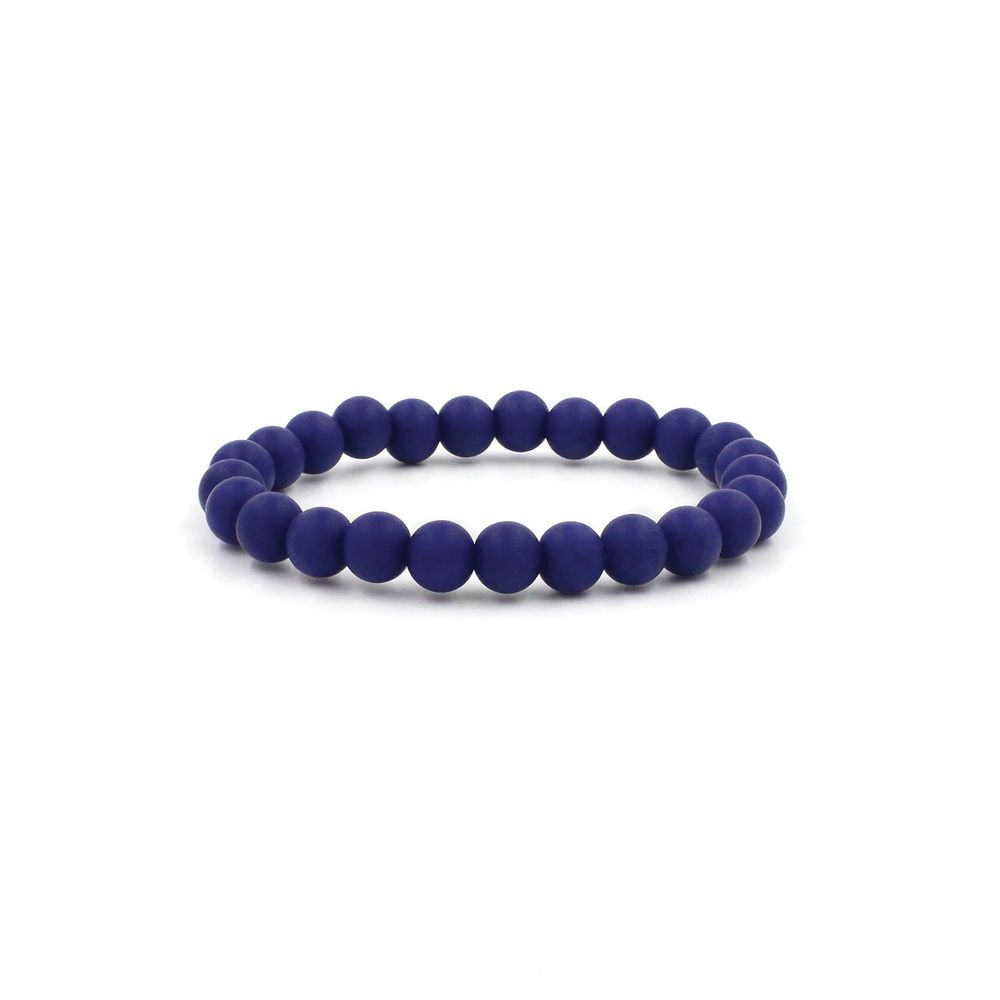 Navy Silicon rubber 9MM bead bracelets - YuppyCollections